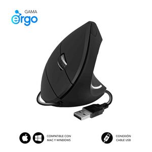RATON SUBBLIM ERGO VERTICAL USB NEGRO