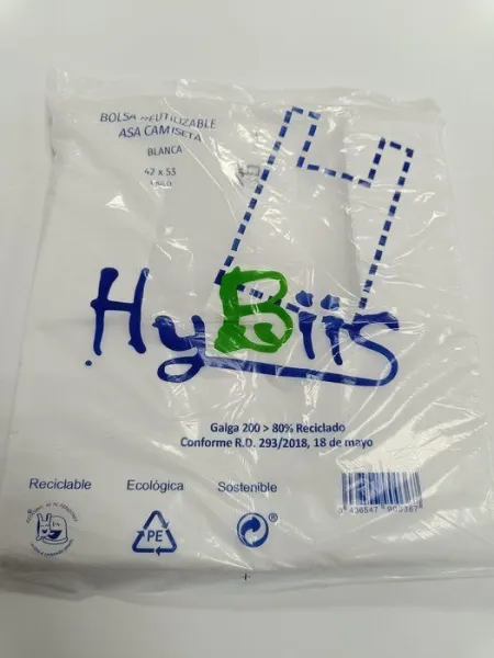 Bolsa Camiseta 42X53 70/80% Reciclado 1 Kg 50 Unidades Apro