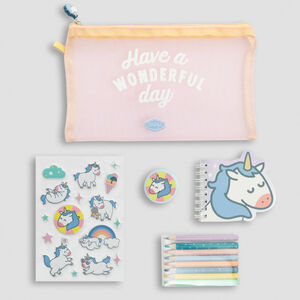 PENCIL CASE WITH EXTRAS UNICORN - HAVE A WONDERFUL DAY