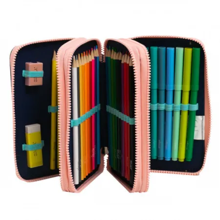 Estuche Escolar Completo 3 Compt - Apunter, Garabatos y Risas