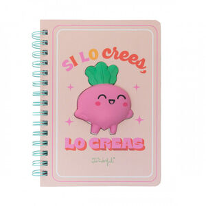 LIBRETA A5 CON SQUISHY REMOLACHA - SI LO CREES, LO CREAS