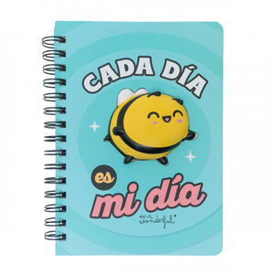 LIBRETA A5 CON SQUISHY ABEJA - CADA DÍA ES MI DÍA