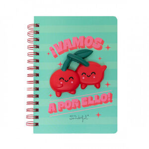 LIBRETA A5 CON SQUISHY CEREZAS - ¡VAMOS A POR ELLO!
