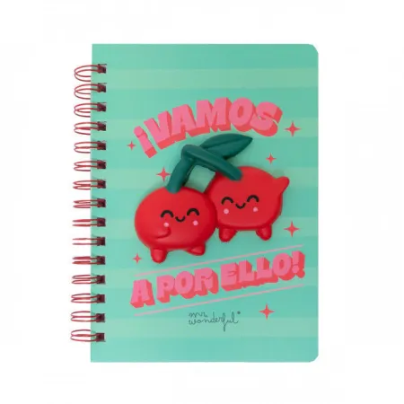 Libreta A5 con Squishy Cerezas - ¡Vamos a por Ello!