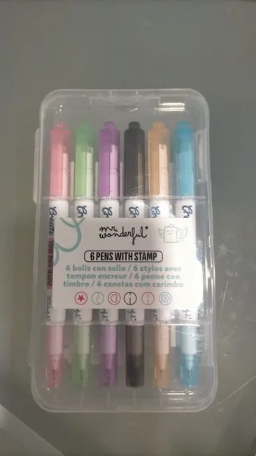 Boligrafo Borrable 6Ud Colores con Sello