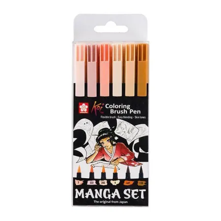 Rotulador Brush Pen Koi Manga /6Colores