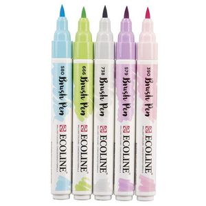 ROTULADOR BRUSH PEN TALENS PASTEL 5 UD.