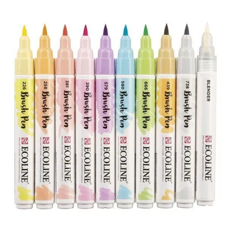 Rotulador Brush Pen Talens Pastel 10 ud. Acuarelable