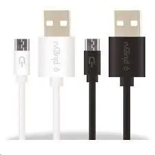 Cable Plugyu Micro Usb Negro/Blanco