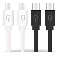 Cable Plugyu Usb C+Usb C Carga Rapida Negro/Blanco