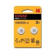 Pila Boton Kodak Litio Cr2025 3V 2 Unidades