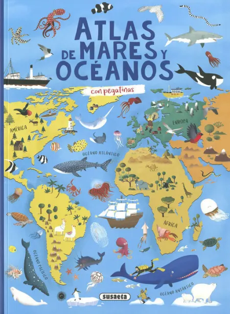 Atlas de Mares y Oceanos con Pegatinas