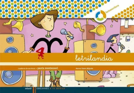 Letrilandia Lectoescritura Cuaderno 4 de Escritura (Pauta Montessori)