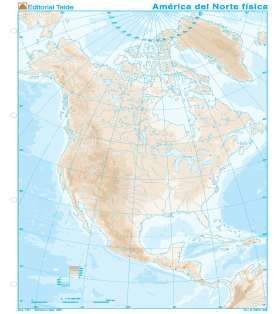 MAPA MUDO AMERICA NORTE FISICO (100 UDS)