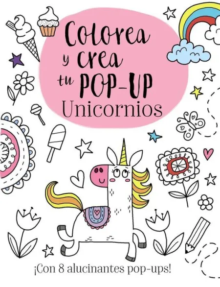 Colorea y Crea tu Pop-Up Unicornios