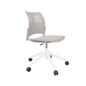 SILLA SPACIO GAS RUEDAS SIN BRAZOS GRIS BASE POLIAMIDA BLANCA