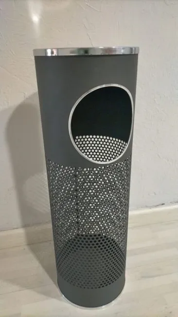 Papelera/Cenicero Metalico Pie Perforado Antracita