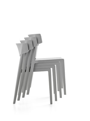 SILLA WING POLIPROPILENO GRIS ASIENTO PUR BLANCO