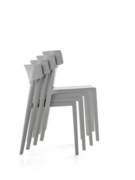 Silla Wing Polipropileno Gris Asiento Pur Blanco