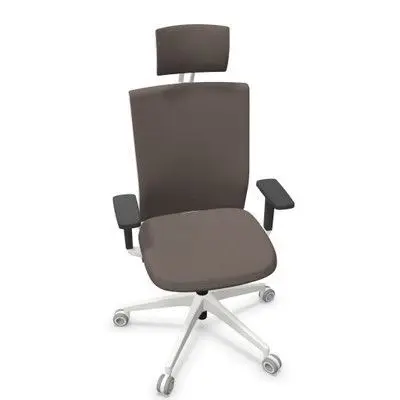 Silla Stay Respaldo Tex C/Brz. elevacion, Base Poliamida, Brazo, Marco y Lumbar Blanco,Cabecero M92 Vison