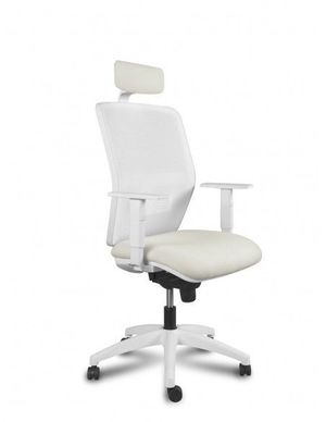 SILLA KERRY WHITE SISTEMA SYNCRO,CON CABECERO, BRAZOS 16 (REG. EN ALTURA) ARAN 015 BLANCO