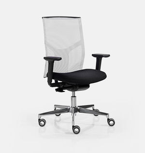 SILLA ATIKA 24H ALTA MALLA GRIS ASIENTO GRIS S2731120122C1 BASE NYLON BR/REG. RUEDAS HUECAS