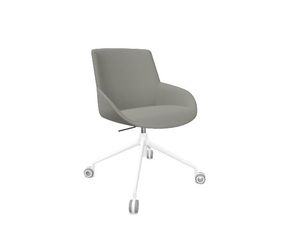 SILLÓN NOOM SERIE 30 RESPALDO MEDIO NM3250D22 BASE 4 RUEDAS, ALUMINIO BLANCO TAP. D22 GRIS