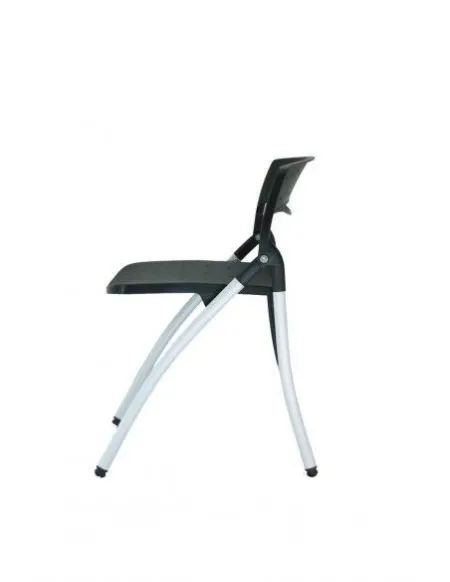 Silla Cordoba Pp Negro Plegable Tubo Gris