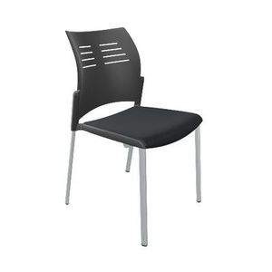 SILLA SPACIO 4 PATAS S/BRAZOS PP NEGRO AC.ALUMUNIO