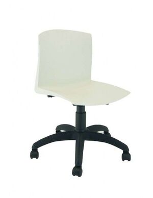 SILLA CLOE POLIPROPILENO BLANCA BASE GIRATORIA CROMADO