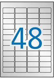 ETIQUETA ADH APLI 45,7X21,2 2H 48H/H PLATA BRILLANTE