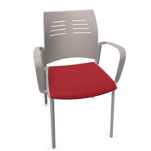 SILLA SPACIO 4 PATAS BRAZO PP GRIS ASIENTO T-85 NARANJA