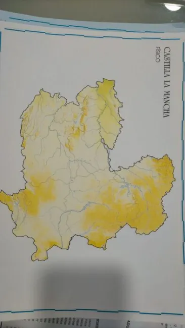 Mapa Mudo Castilla la Mancha Fisico ud