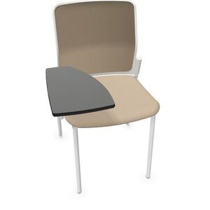 SILLA URBAN PLUS 50 BEIGE, 4 PATAS S/BRAZOS ESTRUCTURA BLANCA , PALA FENOLICO BALNCO DERECHA TAPIZADO T70