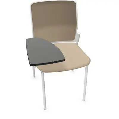 Silla Urban Plus 50 Beige, 4 Patas S/Brazos Estructura Blanca , Pala Fenolico Balnco Derecha Tapizado T70