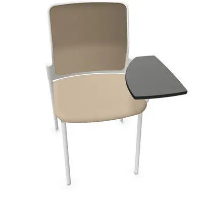 Silla Urban Plus 50 Beige, 4Patas S/Brazos Estruct. blanca Pala Fenolico Izquierda, Tapizado T70