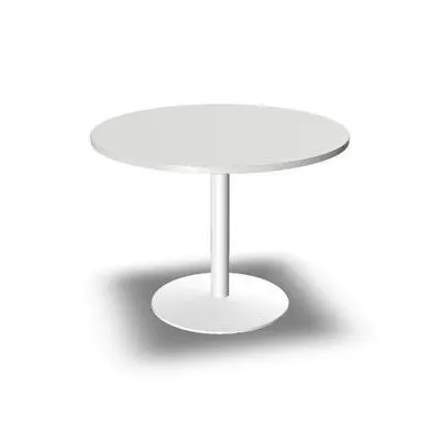 Mesa Redonda 100Cm Tabula Tar-30 Melamina/Estructura Blanca 74Cm Alto