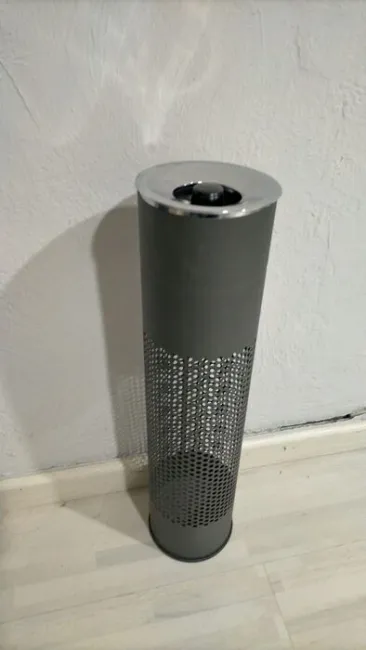 Cenicero Pie Metalico Perforado Antracita Cilindro
