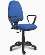 Silla Saldaña Resp. alto+Contacto Perm. +Brazo 16 Reg. altura+Ruedas Blandas+Tapizado Negro