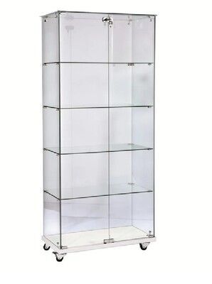 VITRINA EXPOSITORA 4 ESTANTES CERRADURA 180X80X40 CM TRANSPARENTE