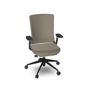 SILLON TNK A500 C/BRAZOS,RESPALDO ASIENTO TAPIZADO, BASE Y MARCO ALUMINIO NEGRO TAPIZADO BEIGE M90