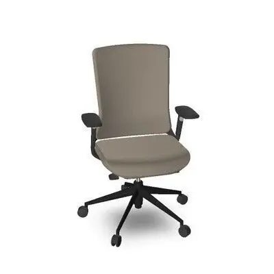 Sillon Tnk A500 C/Brazos,Respaldo Asiento Tapizado, Base y Marco Aluminio Negro Tapizado Beige M90