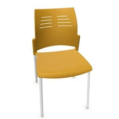 Silla Spacio S/Brazos Mostaza Est. acero Blanco 4 Patas