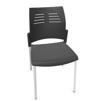 Silla Spacio S/Brazos Negra Estr. acero Blanco 4 Patas