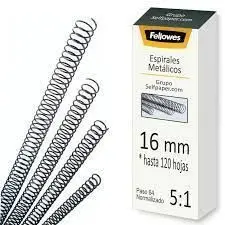 Espiral Metalico 5:1 16Mm Negro ud Fellowes