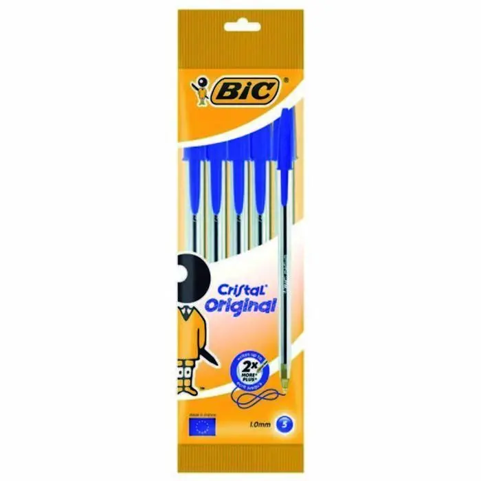 Boligrafo Bic Cristal Azul /Bl 5 ud.