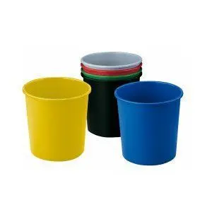 Papelera Plastico Cerrada Azul,Negra y Gris