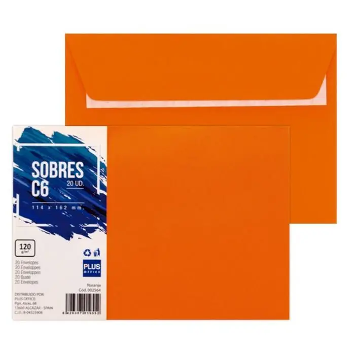 Sobre Naranja 110X162Mm ud Plus