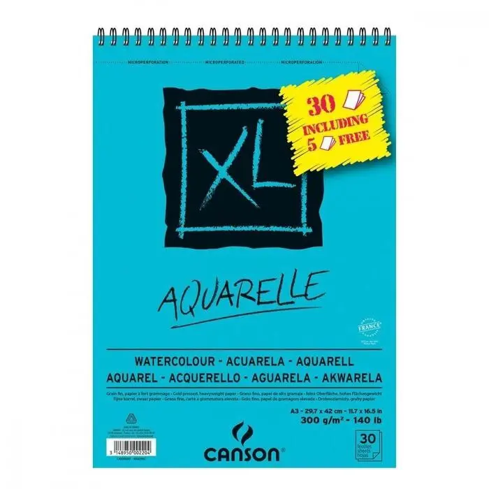 Bloc Canson Xl A3 Acuarela 30H 300Gr Grano Fino
