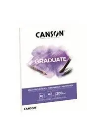 Bloc Canson Mix Media A3 20H 200Gr Graduate Blanco